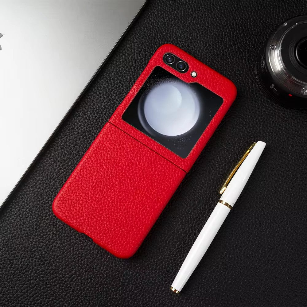 Luxury Real Leather Folding Flip Series Case For Samsung (Lychee Pattern)