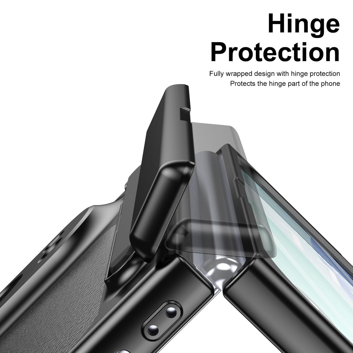 PenSlot LeatherTexture Hinge Protection Case For iPhone Duo