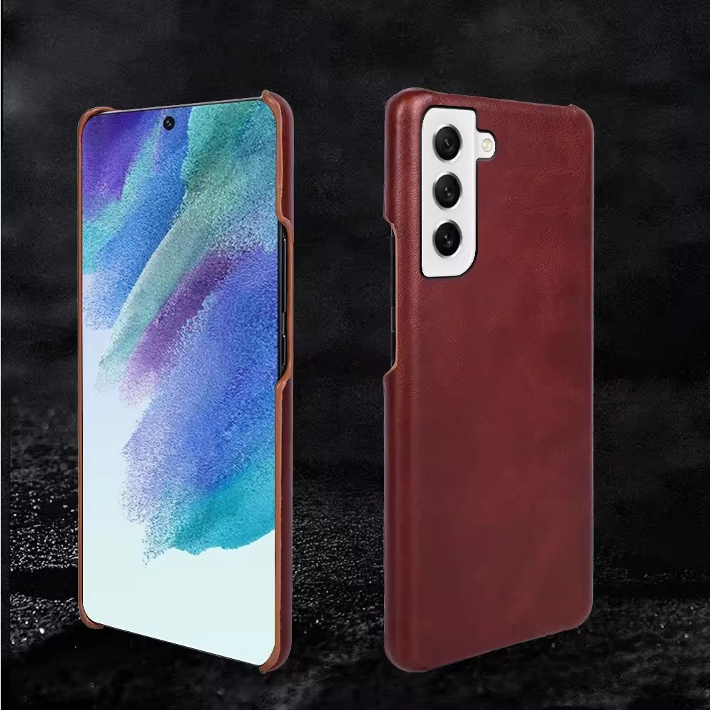 Luxury Real Leather S Series Phone Case For Samsung (Oil Wax Pattern)