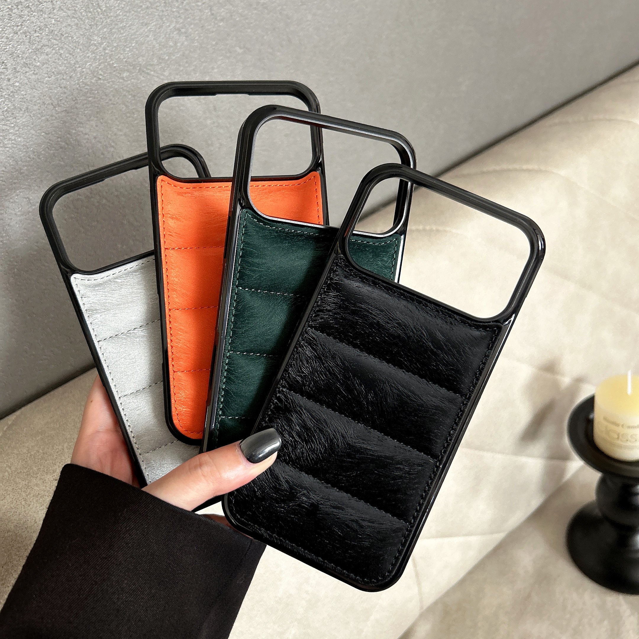 Texture Down Jacket Design Case For iPhone