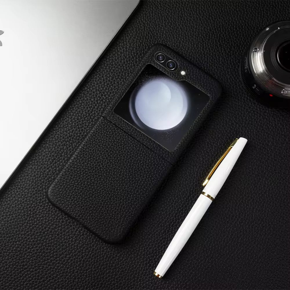 Luxury Real Leather Folding Flip Series Case For Samsung (Lychee Pattern)