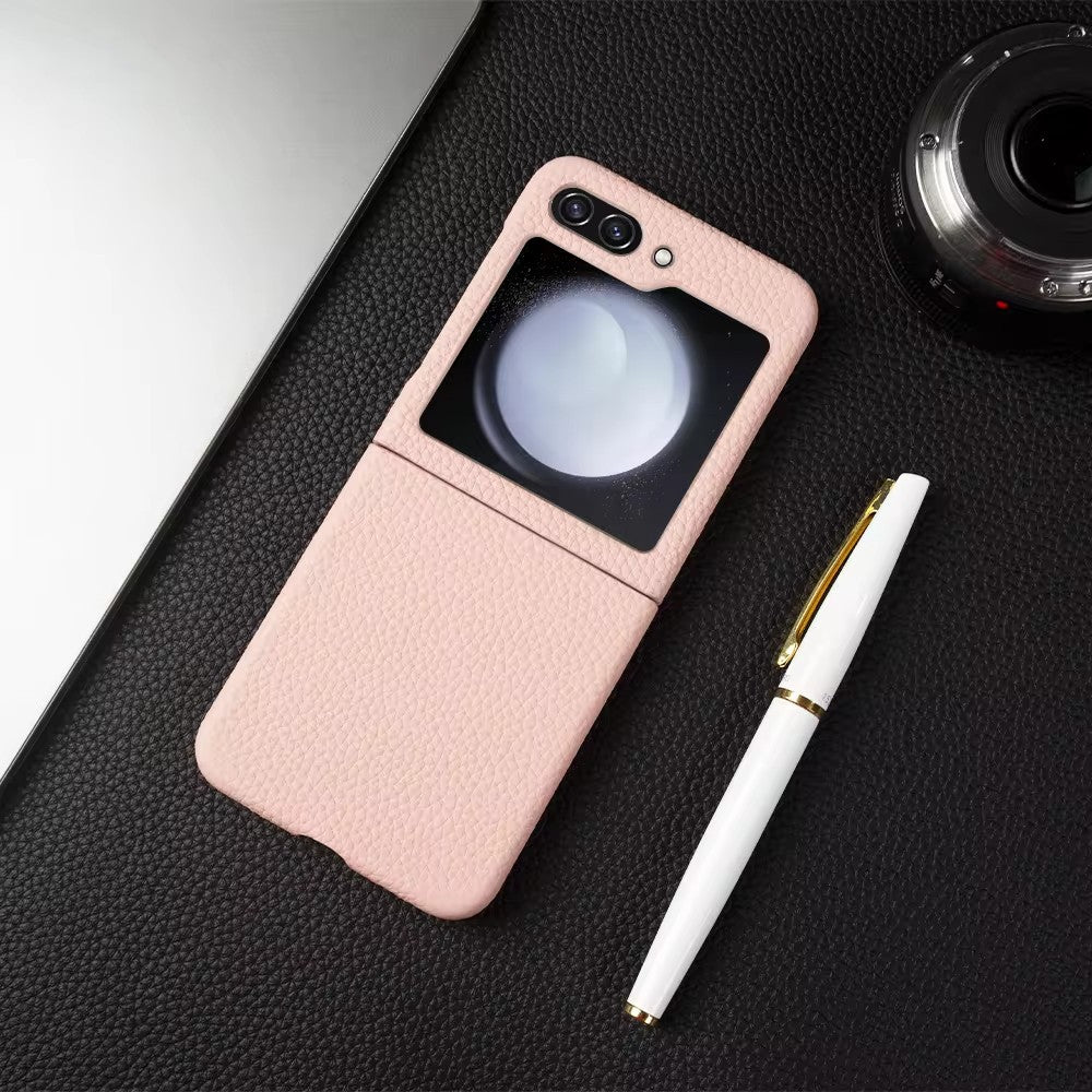 Luxury Real Leather Folding Flip Series Case For Samsung (Lychee Pattern)