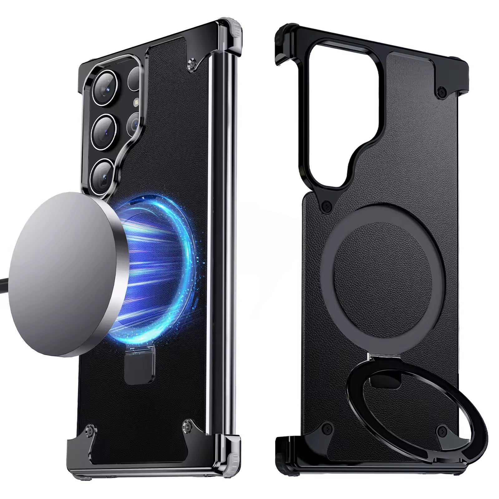 Metal Leather Pivot Phone Case