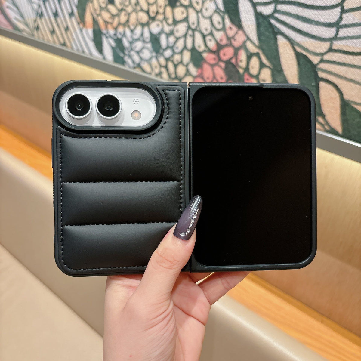 PufferLeather Design Case for iPhone Duo