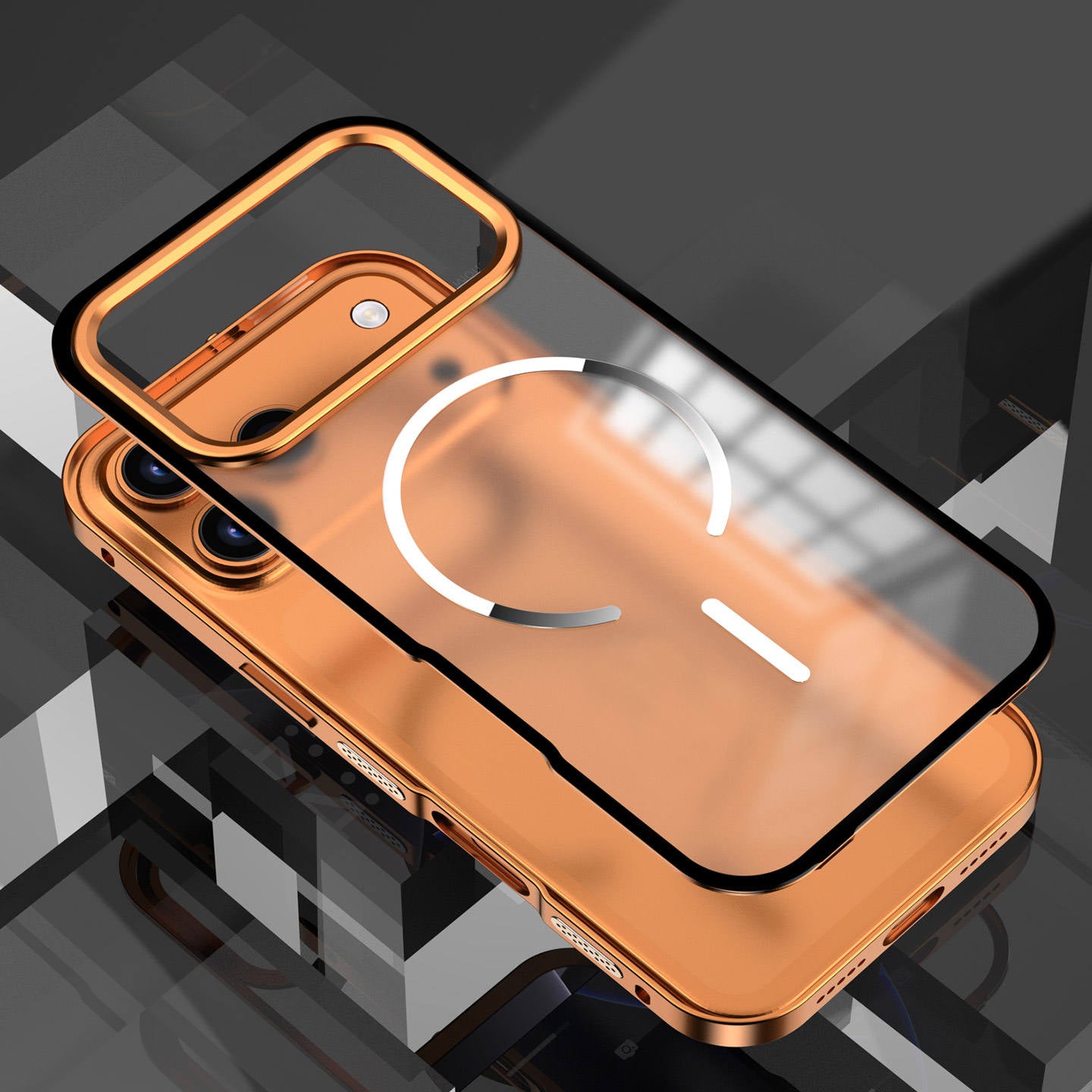 Aluminium Frame Glass Back Case For iPhone