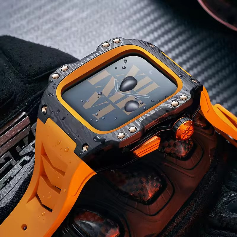 Carbon Fibre Black Metal Bezel Case (44-45mm)