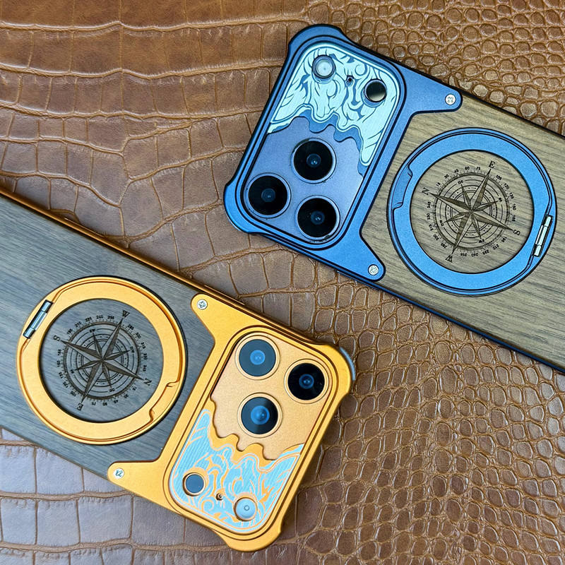Compass WoodMetal Case For iPhone