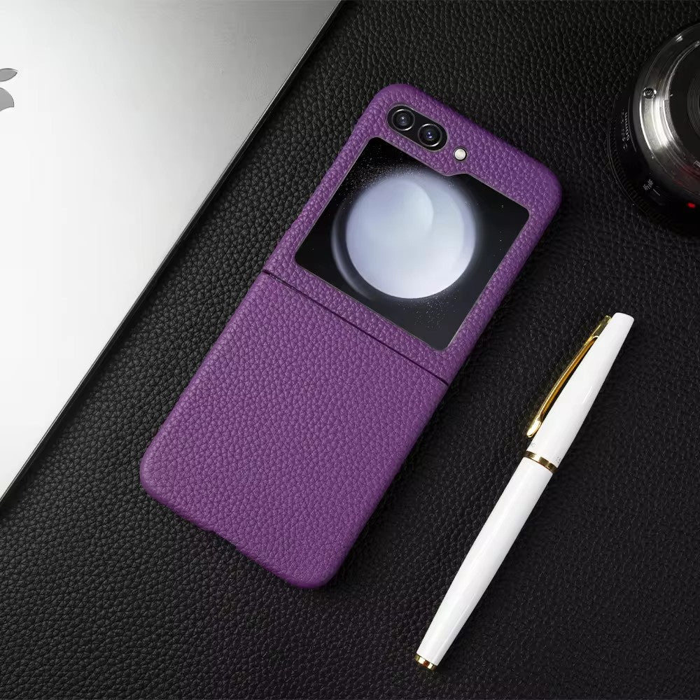 Luxury Real Leather Folding Flip Series Case For Samsung (Lychee Pattern)