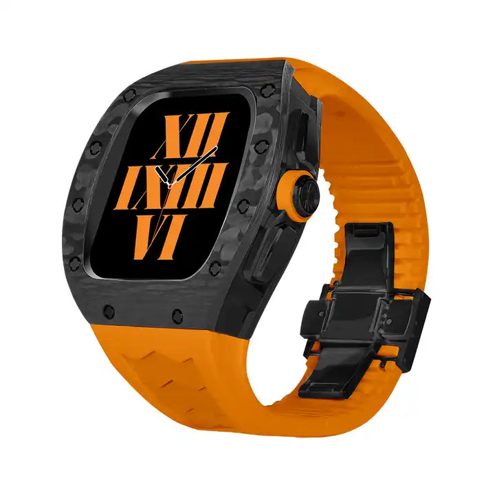 Luxury RM Richard Black Carbon Fiber Stainless Steel Watch Case For 44MM 45MM