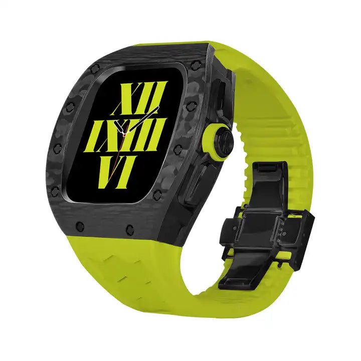 Luxury RM Richard Black Carbon Fiber Stainless Steel Watch Case For 44MM 45MM