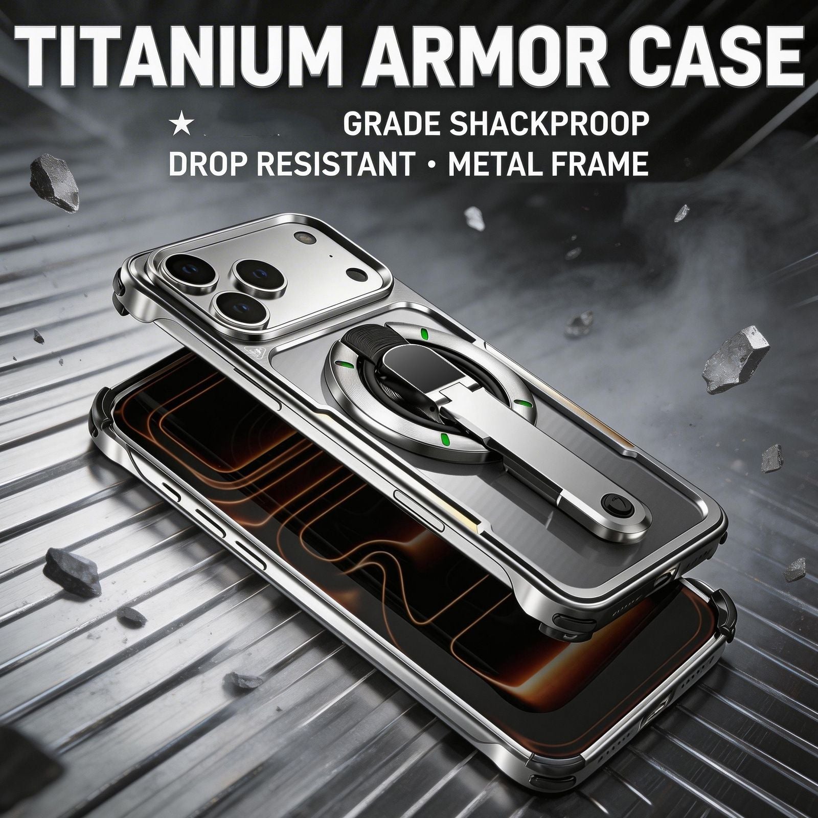 Foldable StripStand Metal Case For iPhone