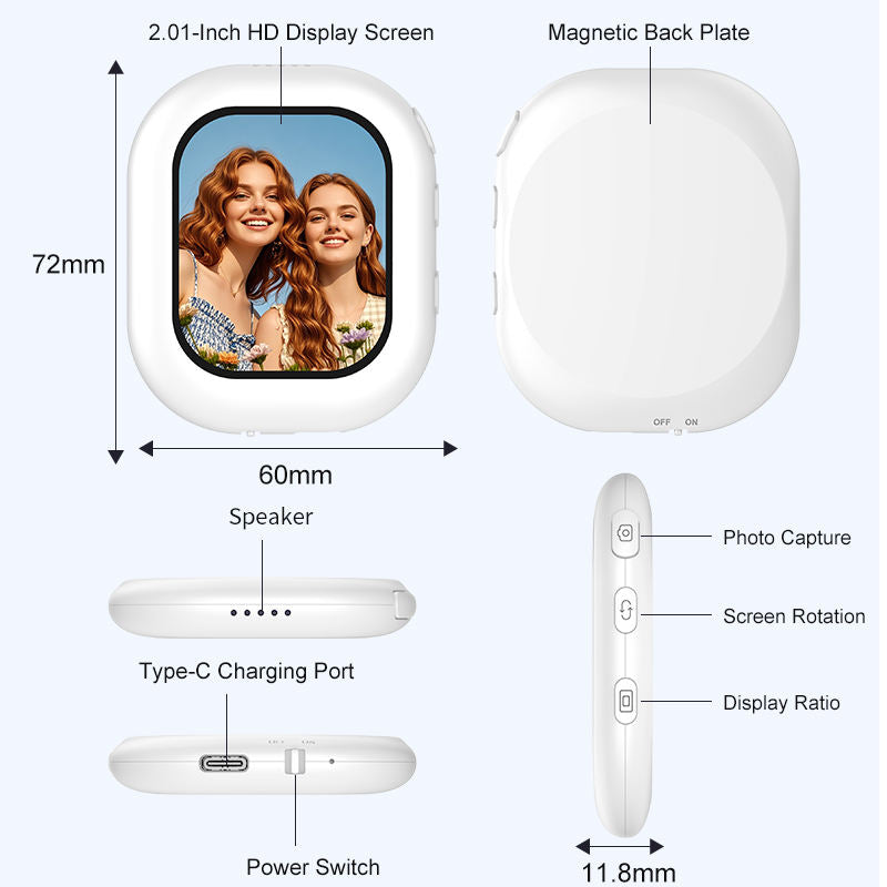 Mini Vlog Selfie Monitor Screen For iPhone And Android