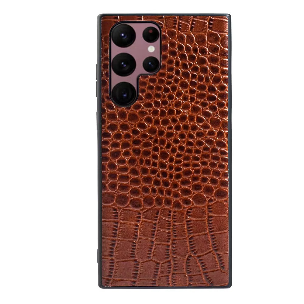 Luxury Real Leather S Series Phone Case For Samsung (Crocodile Pattern)