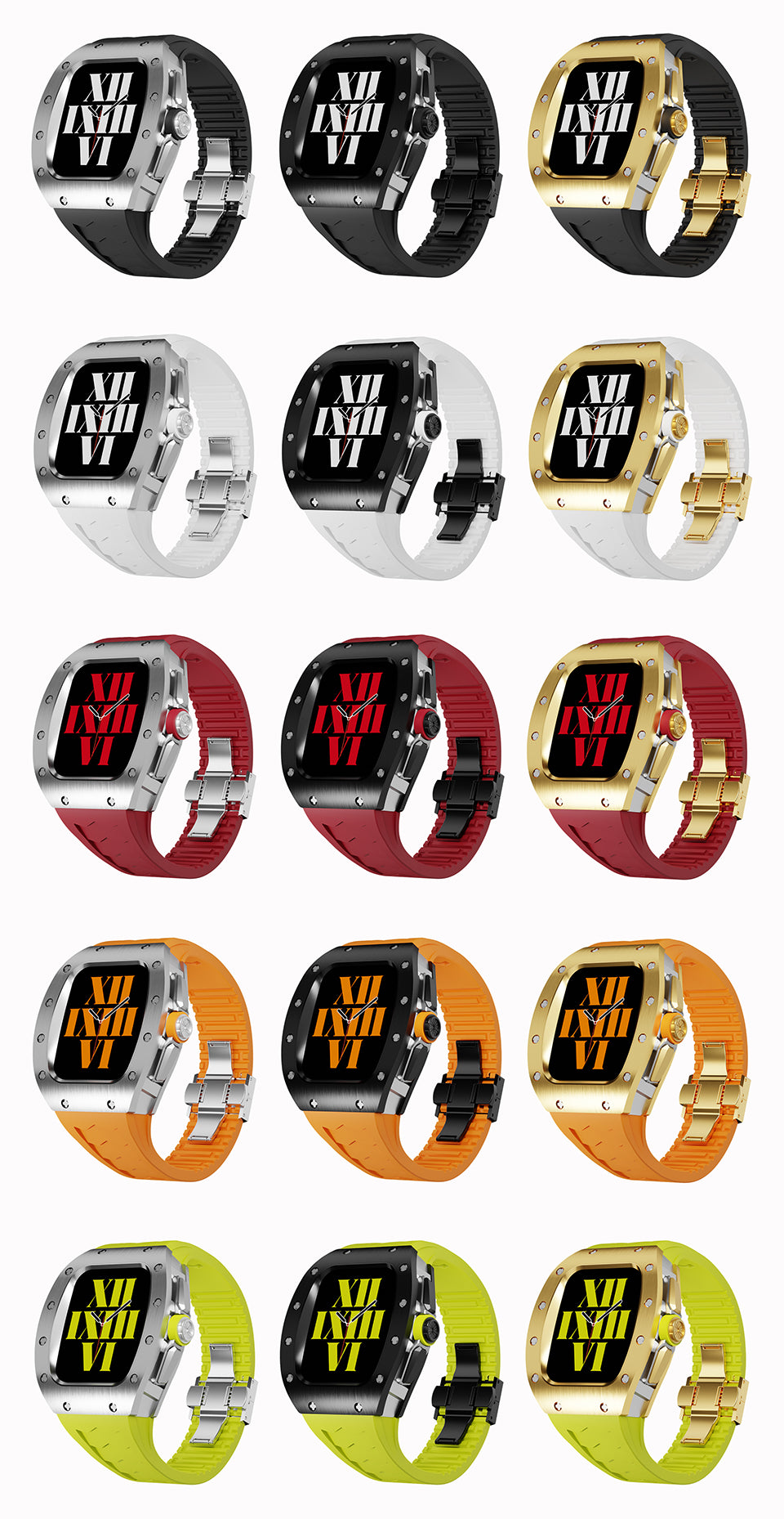 Luxury 45mm/44mm Titanium Stainless Steel Case Watch Strap