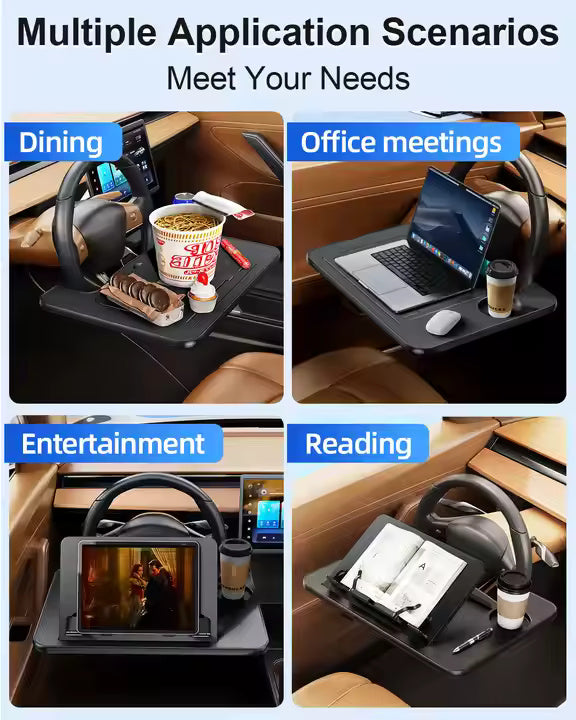 Car Steering Wheel Mounted Multi-functional Desk