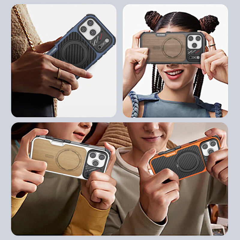 Cyber Rugged Wooden Case For iPhone