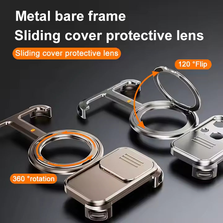 Blindfold Metal Case With Magnetic Stand For iPhone