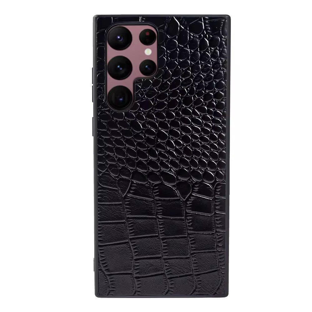 Luxury Real Leather S Series Phone Case For Samsung (Crocodile Pattern)