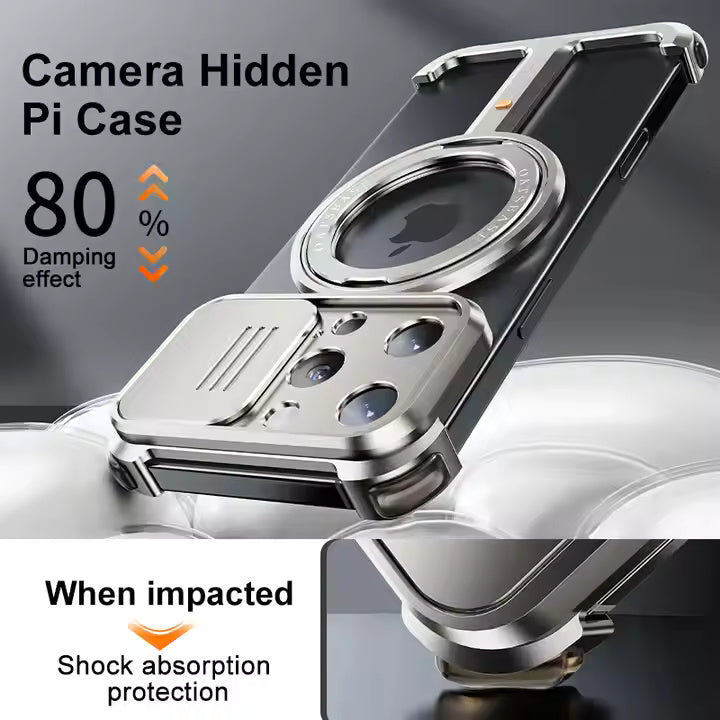 Blindfold Metal Case With Magnetic Stand For iPhone