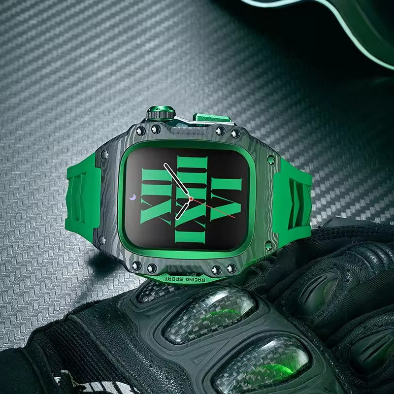 Carbon Fibre Black Metal Bezel Case (44-45mm)
