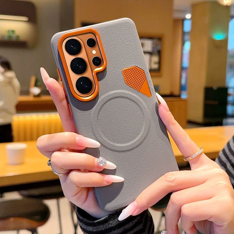 Magnetic Matte PU Case For Samsung