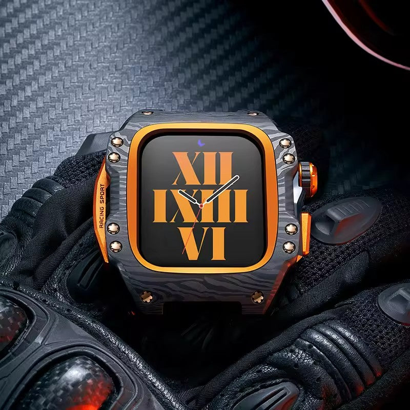 Carbon Fibre Black Metal Bezel Case (44-45mm)