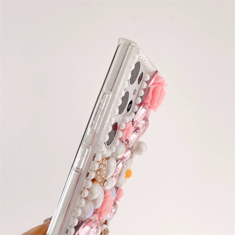 RoseBloom Pearl Crystal Case For Samsung