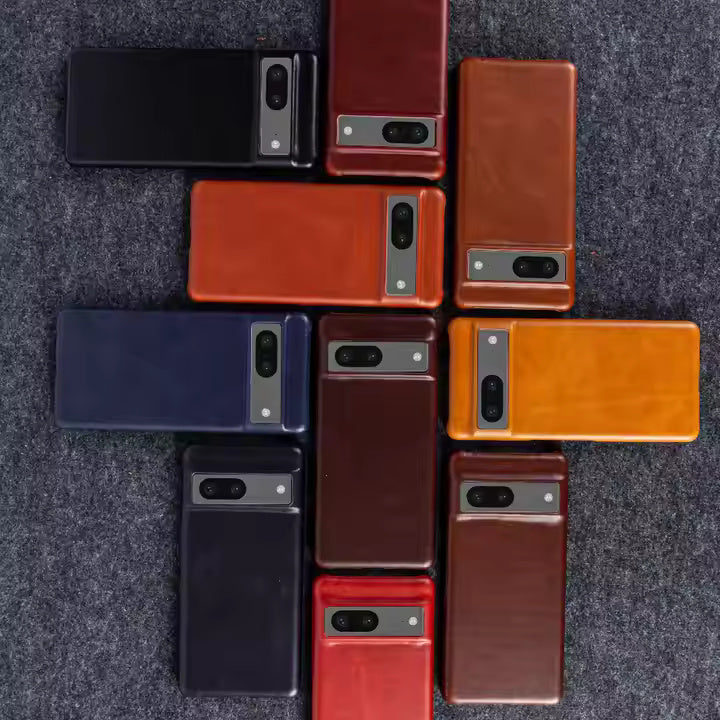 Genuine Leather Case For Google Pixel Phone (Oil Wax Pattern)