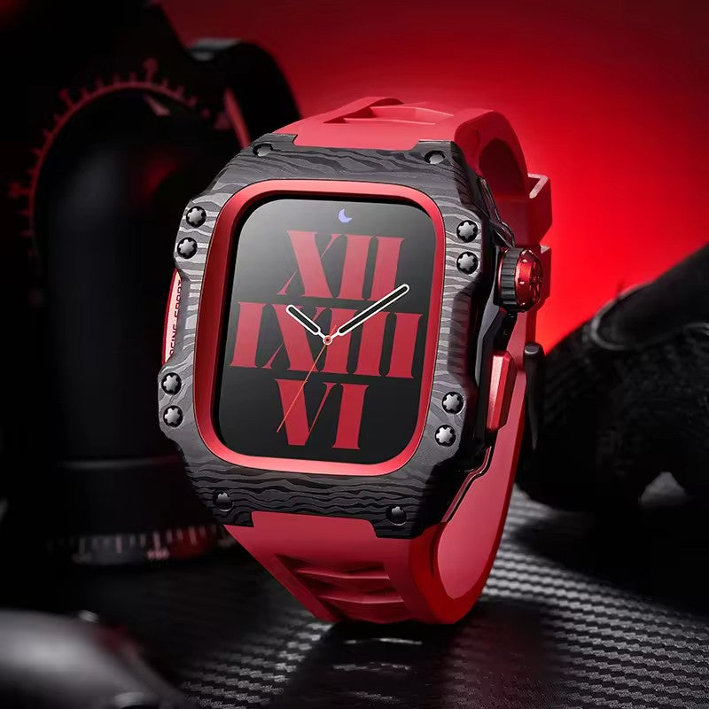 Carbon Fibre Black Metal Bezel Case (44-45mm)