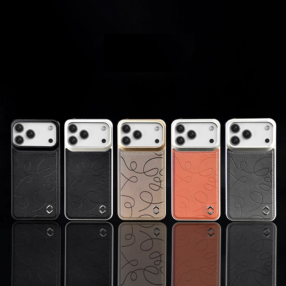 Pattern Leather Metal Case For iPhone