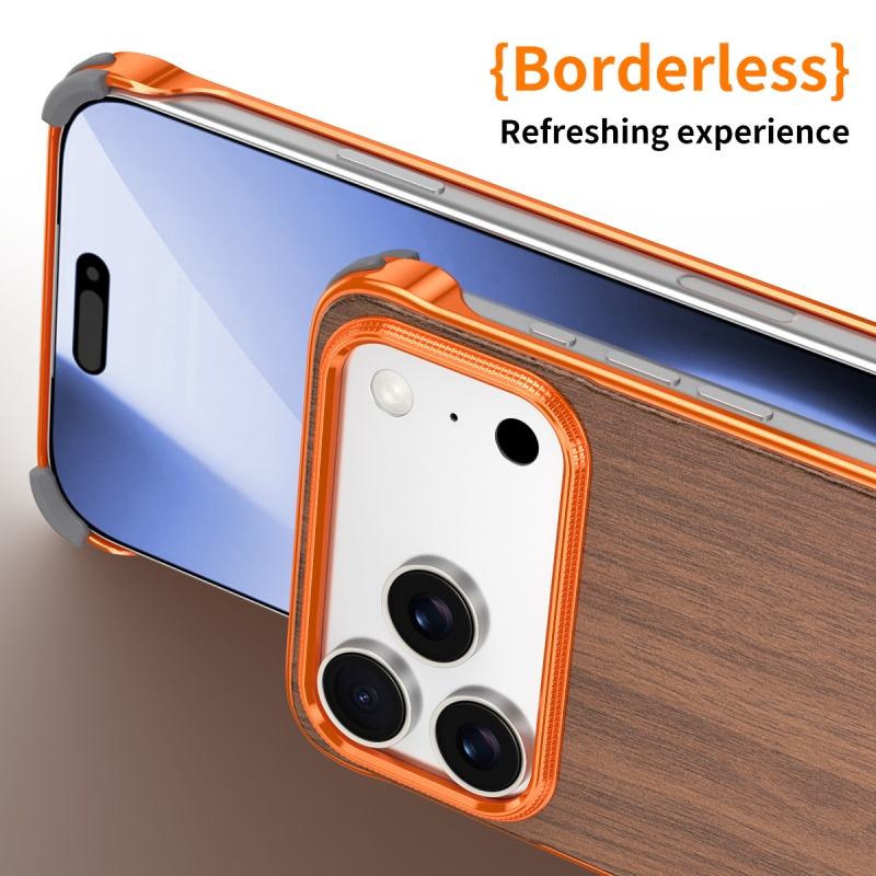 Frameless Walnut Metal Case For iPhone