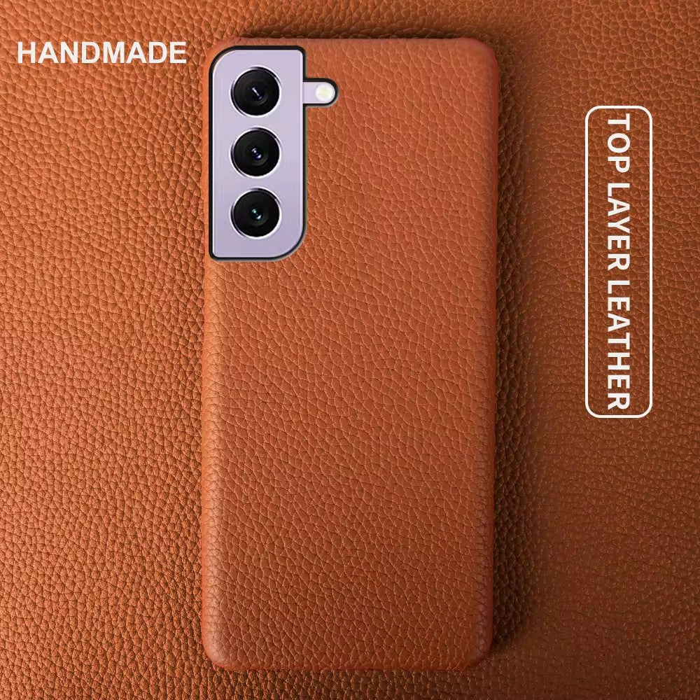 Luxury Real Leather S Series Phone Case For Samsung Z Fold (Lychee Pattern)