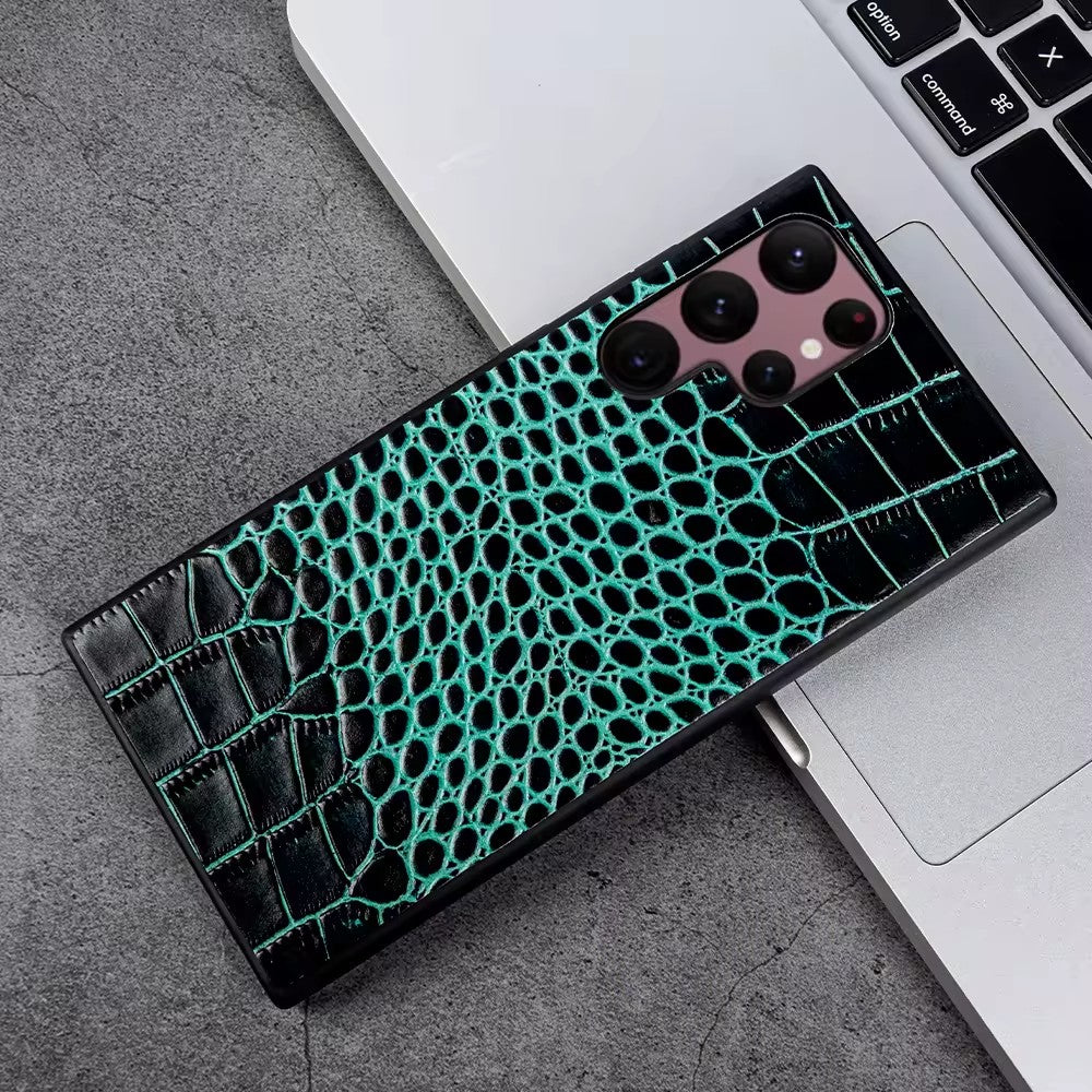 Luxury Real Leather S Series Phone Case For Samsung (Crocodile Pattern)