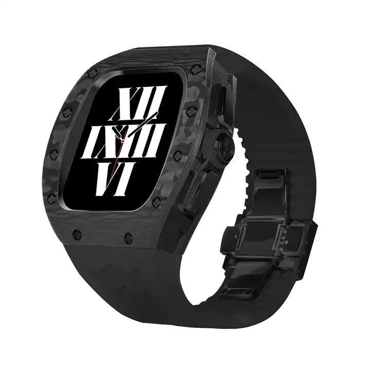 Luxury RM Richard Black Carbon Fiber Stainless Steel Watch Case For 44MM 45MM