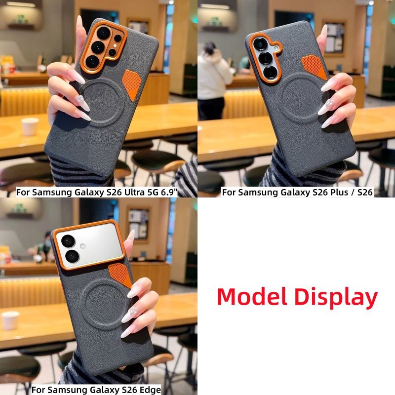Magnetic Matte PU Case For Samsung