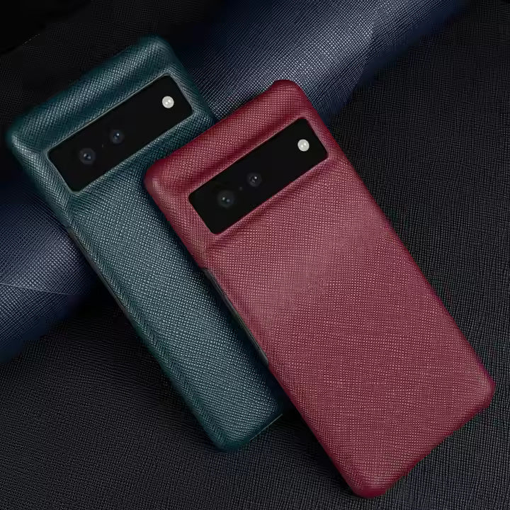 Genuine Leather Case For Google Pixel Phone (Cross grain pattern)