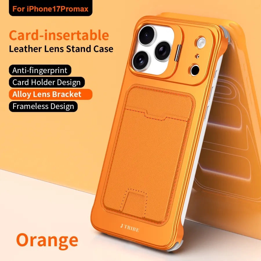 Frameless Metal Card Holder Case For iPhone
