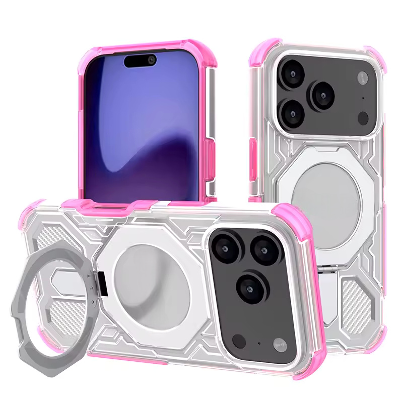 Clear Shockproof Magnetic Kickstand Case For iPhone