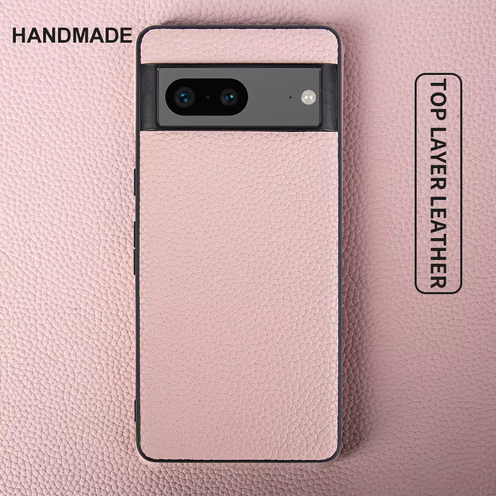 Genuine Leather Case For Google Pixel Phone (lychee pattern)