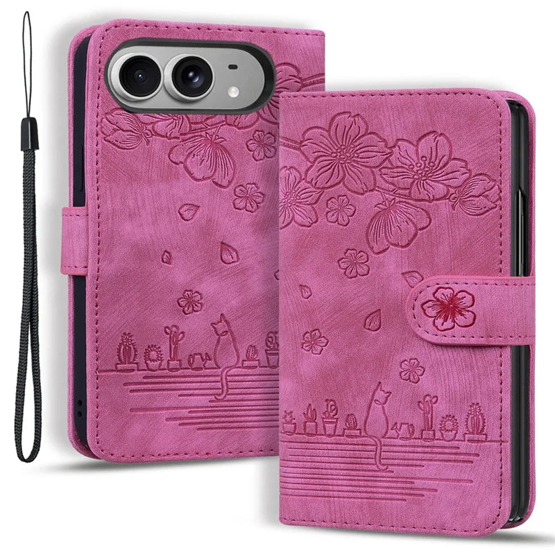 CherryBlossom Cat Imprinted Case For iPhone Duo