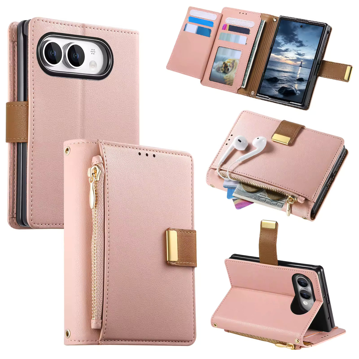 ZipperPocket Flip Case For iPhone Duo
