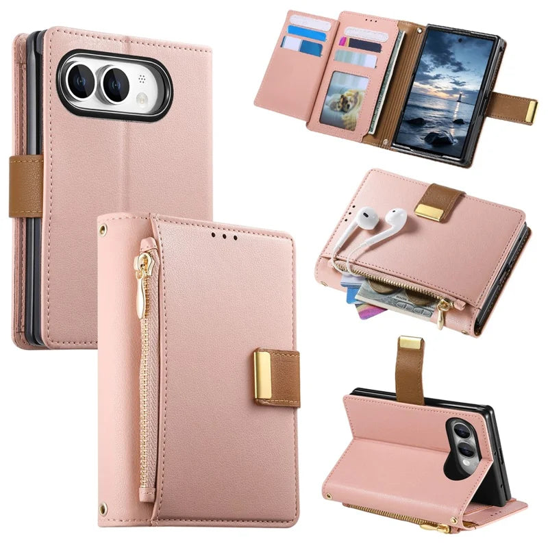 All-in-One Folio Leather Phone Case for iPhone Duo
