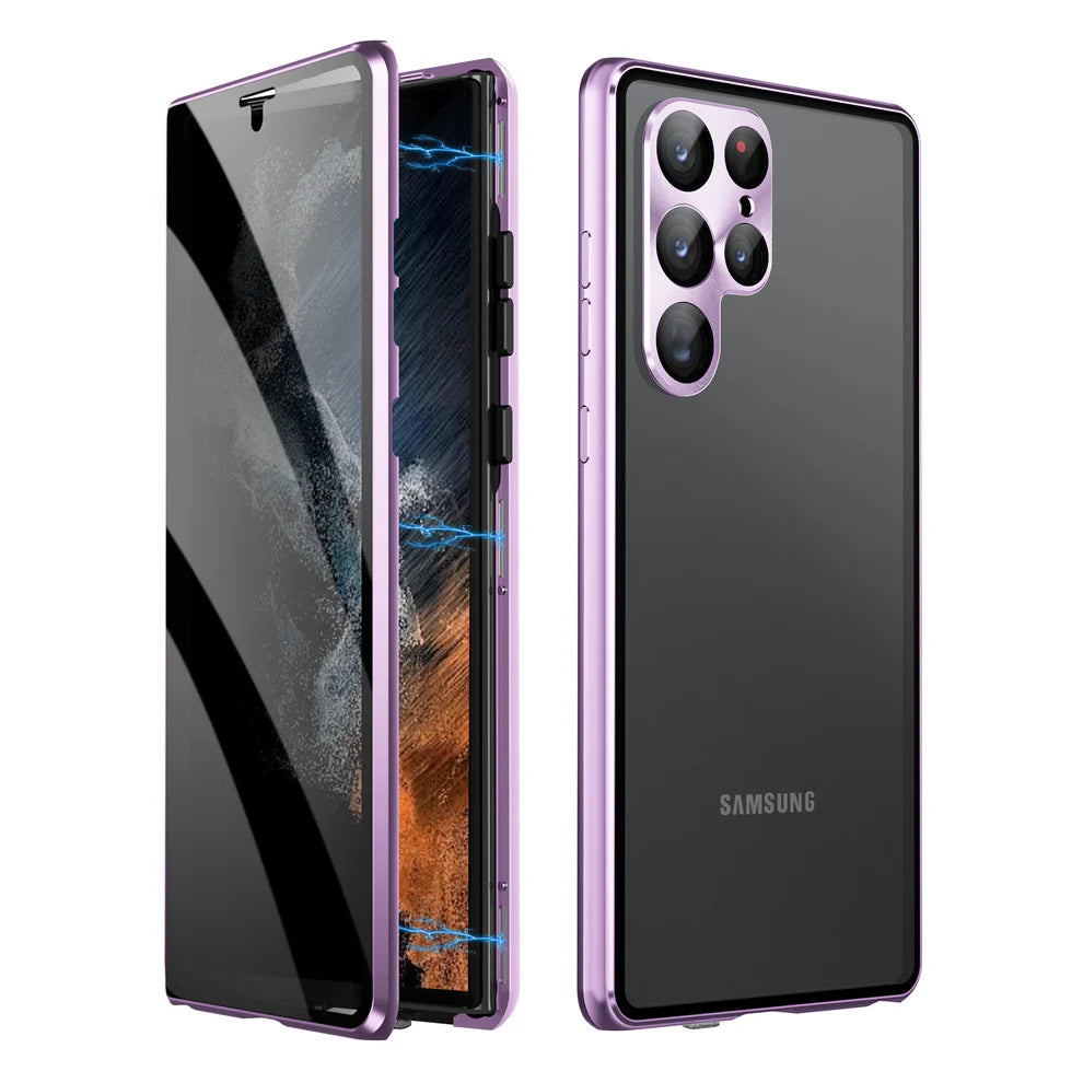 Privacy / HD Clear Tempered Glass Magnetic Case For Samsung