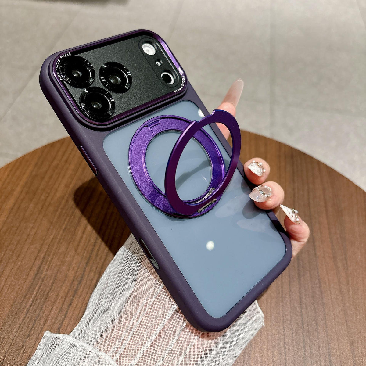 Premium Magnetic PC Ring Stand Phone Case for iPhone