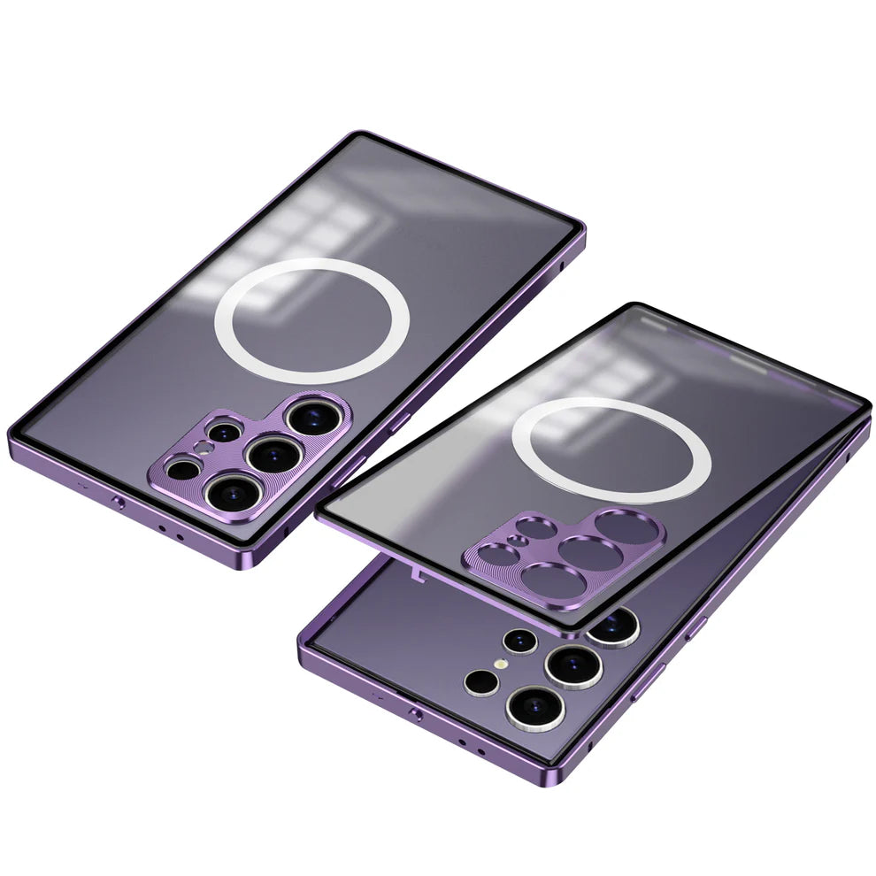 Acrylic Back With Metal Bumper Shell For Samsung