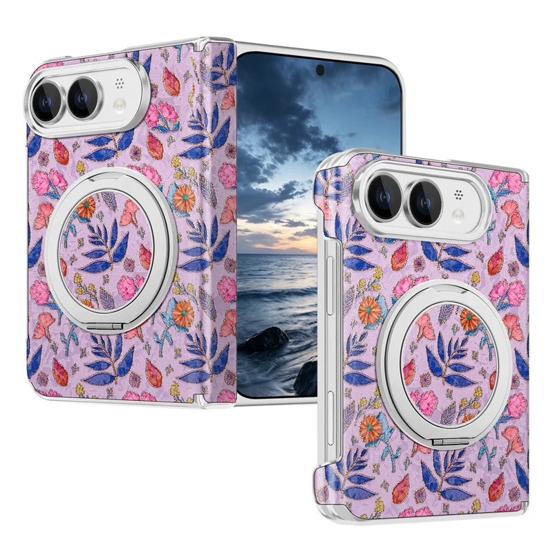 Flower Pattern Kickstand Case For iPhone Duo