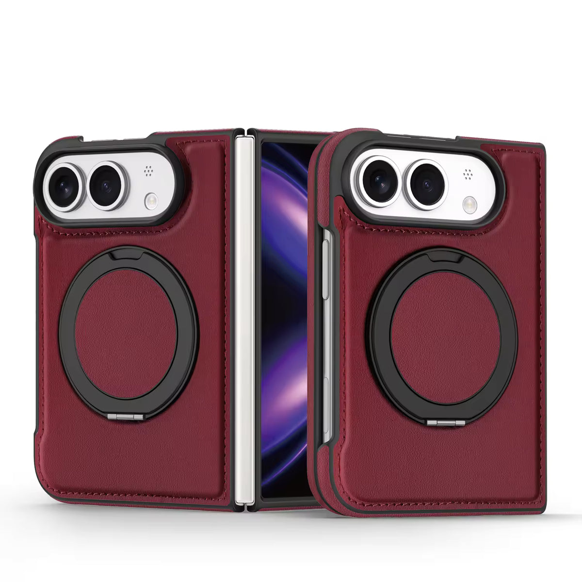Leather 360 Magnetic Stand Case for iPhone Duo