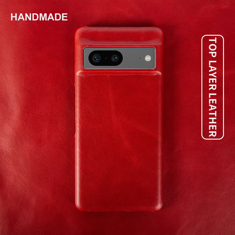Genuine Leather Case For Google Pixel Phone (Oil Wax Pattern)