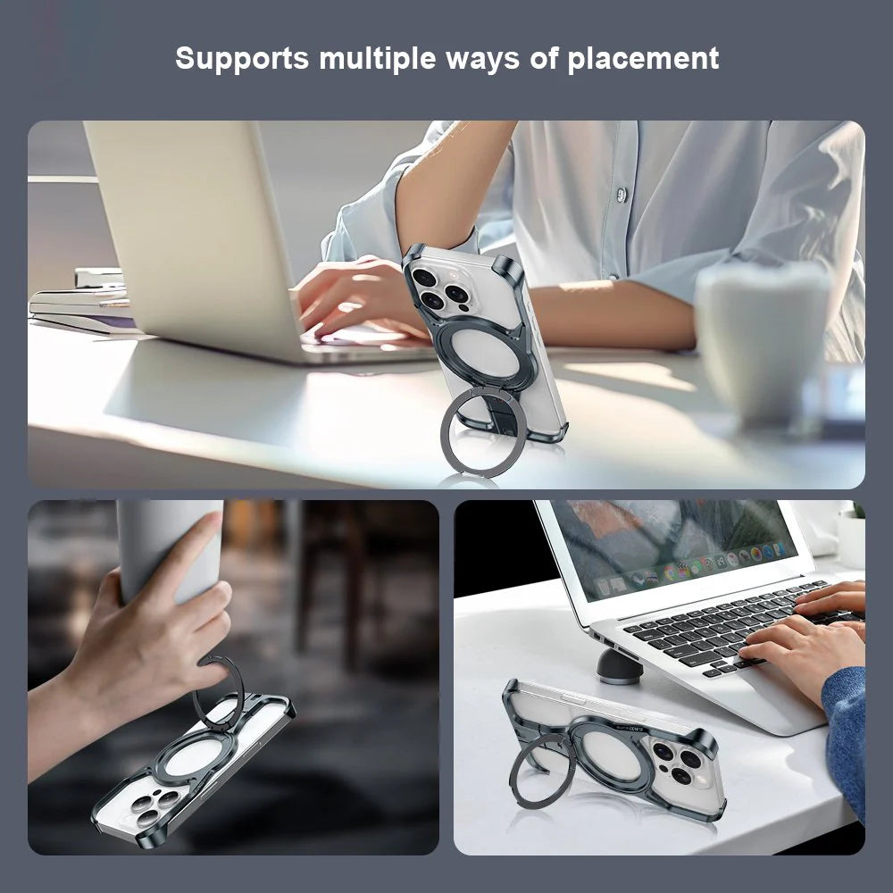 YMetal Case With Rotating Stand For iPhone