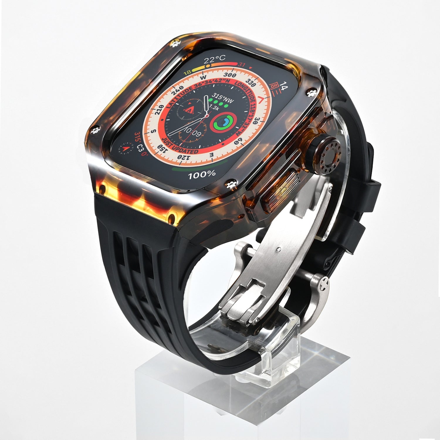 Tiger Pattern 44-45mm Mod Kit Watch Case For Apple Ultra Watch